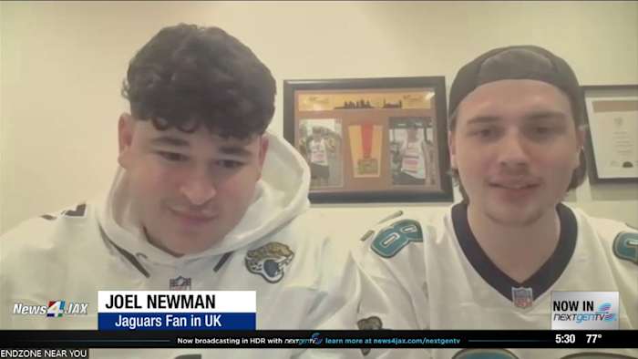 2 UK superfans scrambled to get flights from London after the Jaguars gifted them playoff tickets